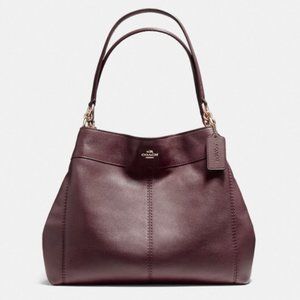Coach 2017 Lexy Pebbled Shoulder Bag in 'Oxblood'